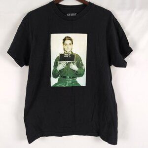 Elvis Presley Unisex Black Graphic T-Shirt Short Sleeve, Large